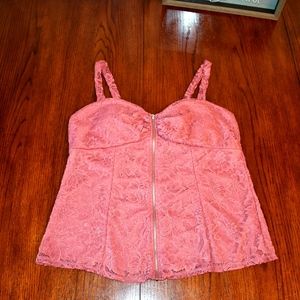 Liberty Love Zip up Lace Tank Size 1X